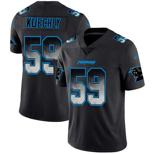 Men Carolina Panthers #59 Kuechly Nike Teams Black Smoke Fashion Limited NFL Jerseys->carolina panthers->NFL Jersey